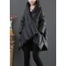 Luxury casual snow jackets coats black hooded asymmetric down jacket woman