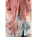 Pink Stand Collar tie Faux Fur Coat Winter