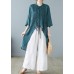 Italian Green Asymmetrical tie waist Linen Shirts Half Sleeve