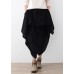 2021 Fall new black women's original design literary irregular asymmetric wide legs