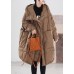 Beautiful Coffee Hooded Loose Duck Down down coat Winter