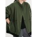 Loose Green Button Warm Fleece Coats Winter