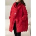 Handmade Red Zip Up Pockets Duck Down down coat Winter