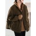 Classy Coffee Ruffled Fine Cotton Filled Jackets Winter