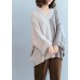 For Work gray knitted t shirt v neck patchwork trendy plus size knit sweat tops