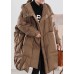 Beautiful Coffee Hooded Loose Duck Down down coat Winter