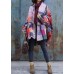 Fine plus size snow jackets prints overcoat patchwork color v neck womens coats