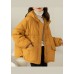 Yellow warm Duck Down down coat Hooded Winter