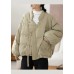 Boho Light Green Cinched Pockets Duck Down Winter down coat