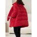 Handmade Red Zip Up Pockets Duck Down down coat Winter