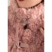 Pink Stand Collar tie Faux Fur Coat Winter