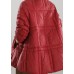 Handmade Red V Neck tie waist Duck Down Down Coat Winter