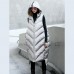 Luxury gray down jacket casual hooded zippered quilted coat women Sleeveless outwear