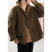 Classy Coffee Ruffled Fine Cotton Filled Jackets Winter