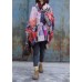 Fine plus size snow jackets prints overcoat patchwork color v neck womens coats