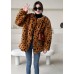 Beautiful Coffee thick Faux Fur Coat Outwear Winter