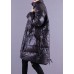 Casual Black Zip Up Pockets Fine Cotton Filled Coat Winter