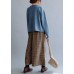 For Work blue crane tops o neck casual knitted blouse