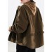 Classy Coffee Ruffled Fine Cotton Filled Jackets Winter