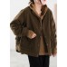 Classy Coffee Ruffled Fine Cotton Filled Jackets Winter