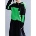 Oversized black patchwork green knitwear oversize o neck knitted pullover