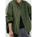 Loose Green Button Warm Fleece Coats Winter