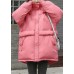 DIY Pink Hooded Pockets Duck Down Down Jacket Winter