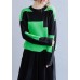 Oversized black patchwork green knitwear oversize o neck knitted pullover