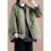 Fine Green Button Fine Cotton Filled Casual Winter Coats