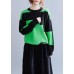 Oversized black patchwork green knitwear oversize o neck knitted pullover