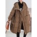 Beautiful Coffee Hooded Loose Duck Down down coat Winter