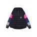 Fitted Black Hooded Patchwork Duck Down Winter down coat