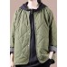 Fine Green Button Fine Cotton Filled Casual Winter Coats