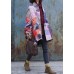 Fine plus size snow jackets prints overcoat patchwork color v neck womens coats